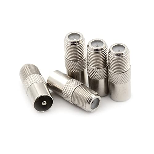 Liudrpeng. 5pcs / lot Silber Ton Überzogene Legierung Weibliche F zum männlichen Fernseher Luftpfropfenadapter Cover
