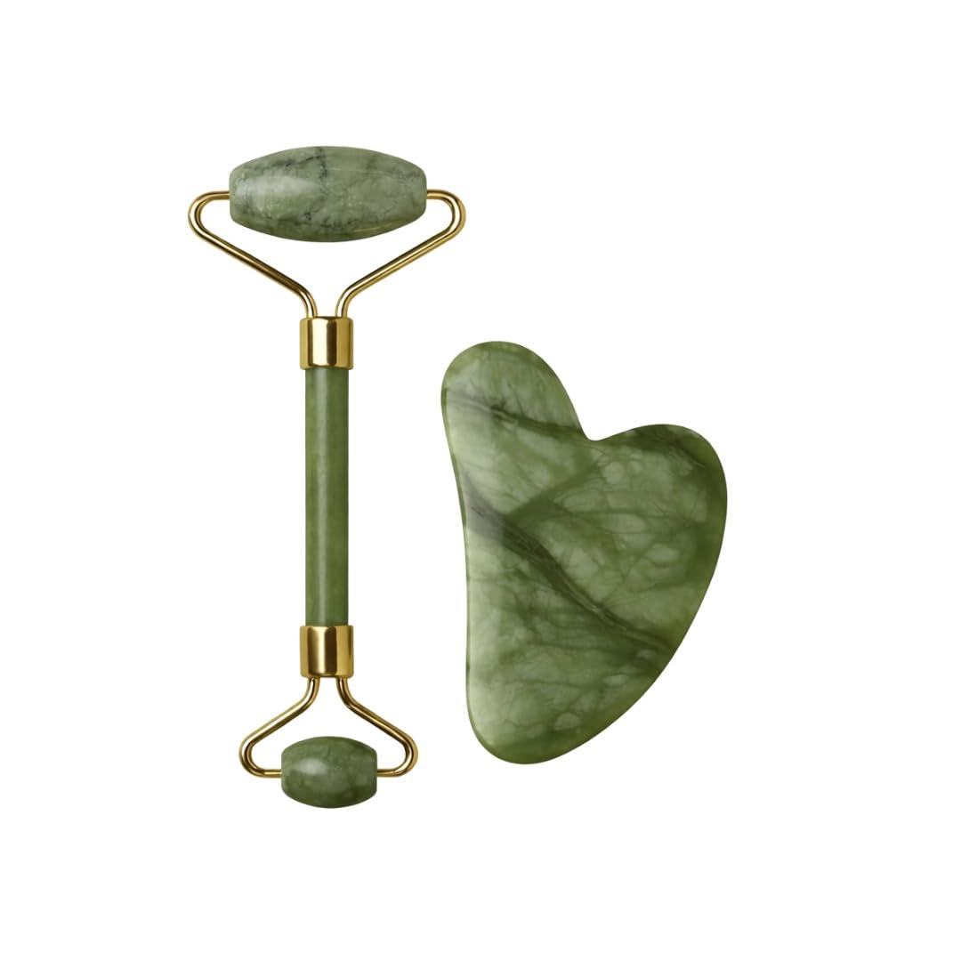 Gua Sha and Jade Roller Set Natural Gua Sha & Jade Roller Set for Face Massage | Facial Massager for Skin Tightening, Puffiness, Dark Circles & Wrinkle Reduction | Face Sculpting and Lifting Tool for Women and Men-image-16