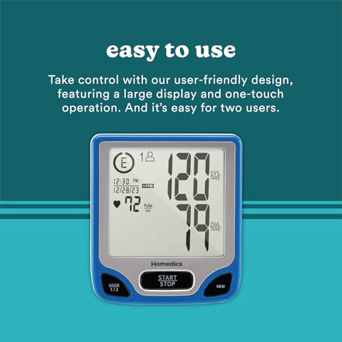 Image of Homedics Blood Pressure Monitor, Automated Wrist Blood Pressure Machine for Home use with Easy One-Touch Operations. Stores up to 120 Readings (60 Readings per 2 Users). Cuff and Storage Case Included