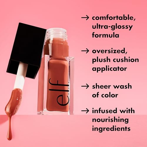 e.l.f. Glow Reviver Lip Oil, Nourishing Tinted Lip Oil For A High-Shine Finish, Infused With Jojoba Oil, Vegan & Cruelty-Free, Red Delicious - Image 5
