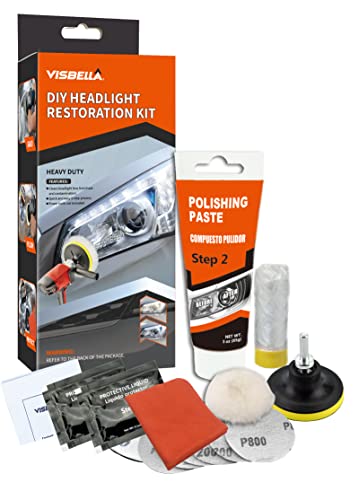 Visbella Nueva Actualización Kit de reparación de Faros para automóviles，Reparación de Faros Amarillos，Headlight Restorer Aumento del Brillo del