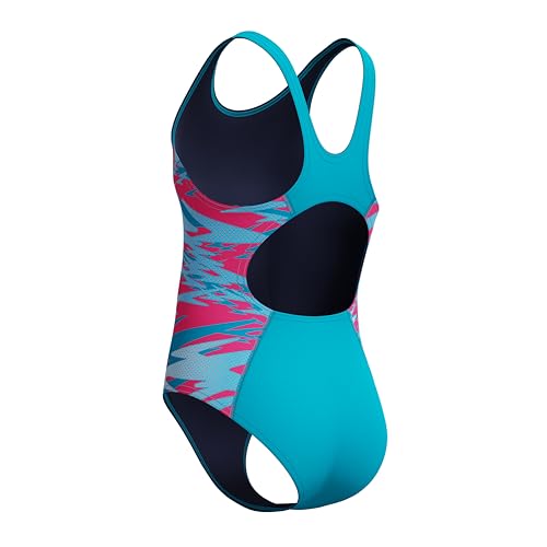 Speedo Hyperboom Splice Muscleback One Piece Schwimmanzug für Mädchen, Mayan Blau, 8