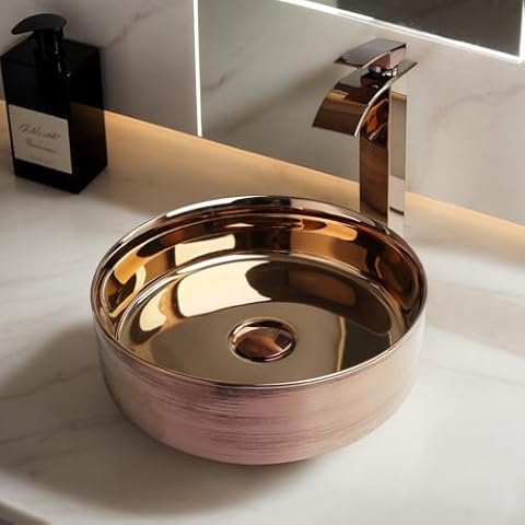 Lonuebu 14 Inch Rose Gold Vessel Sink Cover