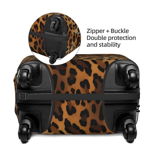 Retro Leopard Cheetah Animal Print Travel Luggage Cover Elastic Suitcase Covers Washable Anti Scratch Luggage Dust Covers Protector, Fits 22-24 inch Luggage, M3