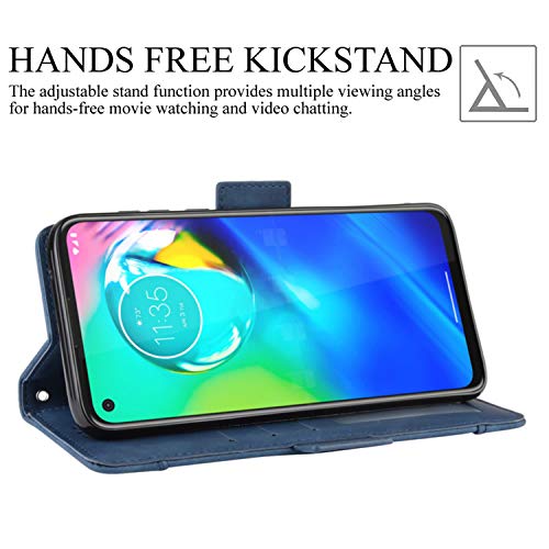 Hualubro Motorola Moto G Stylus Case, Moto G8 Stylus Case, Magnetic Full Body Protection Shockproof Flip Leather Wallet Case Cover With Card Holder For Motorola Moto G Stylus Phone Case (Blue) #TOP2