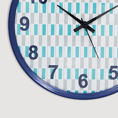 Image of Home Centre Casablanca Teal Printed Round Analogue Wall Clock