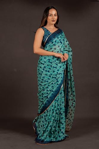 Image of MIRCHI FASHION Women Saree Chiffon Floral Printed | Breathable Festive Occasion Sari for Social Visits with Matching Blouse Piece