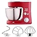 Batidora De Pie, 4L Acero Inoxidable Tazón Domésticos De Cocina Eléctrica Alimentación Batidora De Pie, 600 W Alimentación Batidora De Pie, El Gancho Amasador Crema Blender Appliance,Rojo