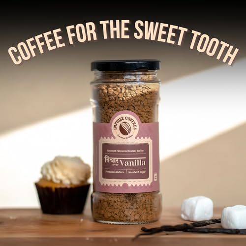 Image of Impulse Coffees Vichaar Over Vanilla | Instant Coffee Powder | Ideal For Hot & Cold Coffee | Coffee Powder In Fresh | Smooth Medium Roast | Coffee Vanilla Flavour | Jar Packed | 100 Gms