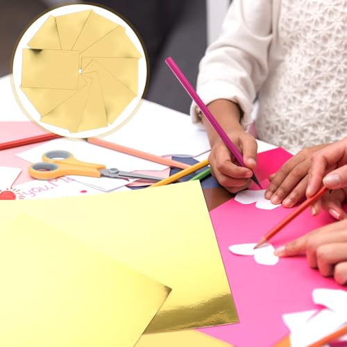 EXCEART 10 Folhas De Papel Origami Dourado A4 Papel De Construção Colorido Cartão De Papel Dobrável
