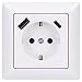 Produktbild Jung SCHUKO USB-Steckdose Typ AC (3A) Komplett-Set Serie AS: Steckdose A152015CAWW und 1-fach Rahmen AS581WW Alpinweiß