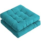 Tiita Square Outdoor Cushions Floor Pillow Thicken Tufted Seat Cushion for Adult Seating on Floor Yoga Meditation Living Room Balcony Office Indoor, Set of 2, 22x22 Inch, Blue