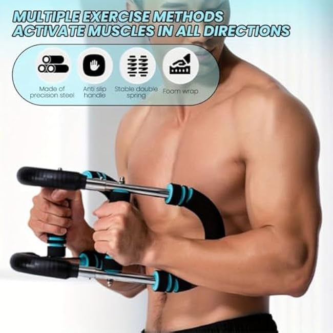 Twister Arm Trainer,Shaker Twister Arm Trainer, 40-100lb Adjustable Chest Workout Equipment, Portable Power Twist Arm Trainer, Forearm Strengthener