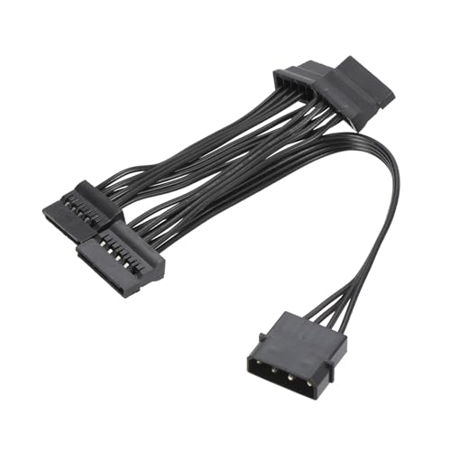 sourcing map 4 Pin Male IDE to 4X Serial ATA Female Power Splitter Converter Adapter Cable Hard Drive HDD SSD Extension Cable