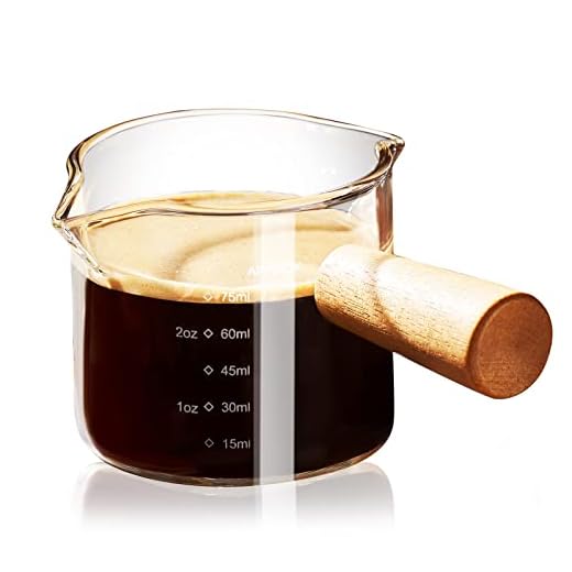 PARACITY Espressotassen mit Henkel, 100 ml Doppelausguss-Messbecher aus Glas mit Doppelskala, klares Espresso-Schnapsglas mit V-förmiger Öffnung, Espresso-Zubehör