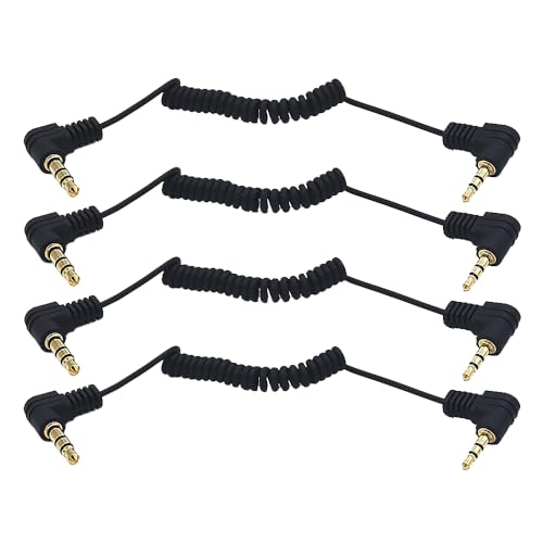 Cable auxiliar 3.5mm a 2.5mm estéreo TRS muelle macho de 90 grados