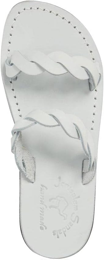 Joanna - Leather Braided Strap Sandal - Womens Sandals 10 White