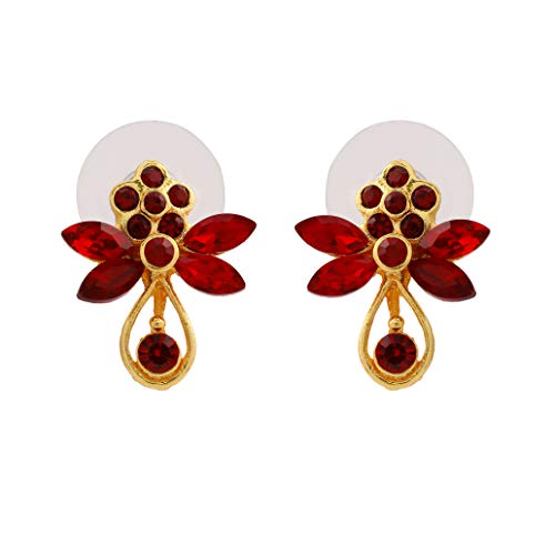 Estele Gehena Red Gold Tone Metal Zinc Alloy Flower Butterfly Stud Earrings for Women (B08HMPR1K5) Amazon Price History, Amazon Price Tracker