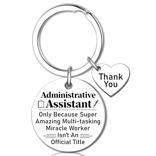 OWIGIU Administrative Professional Day Gifts Administrative Assistant Gifts Secretary Appreciation Gift for Women Thank You Admin Assistant Keychain for Women Men