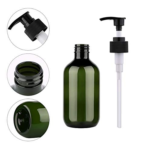 Pump Bottle Dispenser, Yebeauty 10oz/300ml Empty Plastic Shower Refillable Dispenser Soap Shampoo Pump Dispenser Containers with Pump Multipurpose for Cosmetic Kitchen Bathroom, 2-Pack Green3