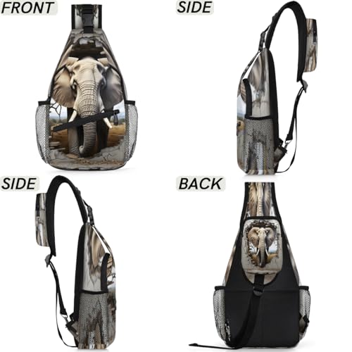 Bolso bandolera unisex con diseño de elefante animal miniatura 6