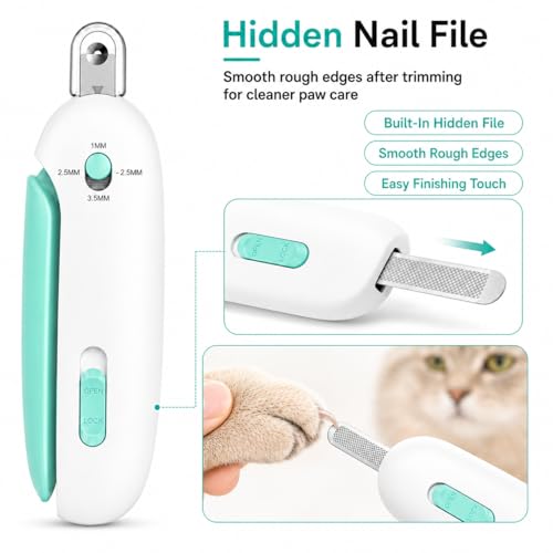 Coupe-ongles pour chat Pett bleu contre les griffures avec réservoir propre - 5