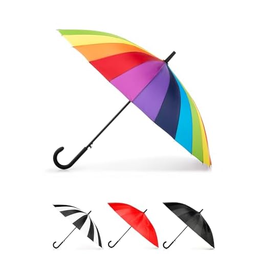 totes Large Eco Auto-Open 24 Rib Stick Umbrella with a Classic J Hook Curved Handle and water repellant