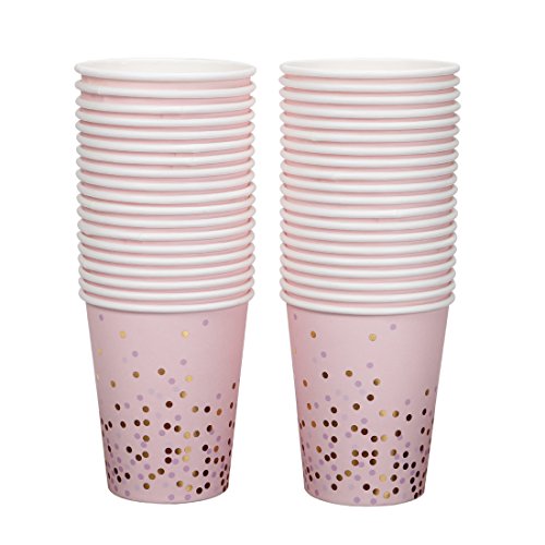 Geeklife Gold Paper Cup, Glitter Gold Foil Disposable Paper Cups 9oz for Wedding, Party, Cocktail, A - //coolthings.us