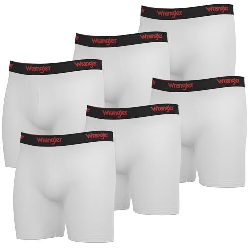 Wrangler 6 Pack Cotton Mens Boxer Briefs Moisture Wicking Dry Fit Mens Underwear