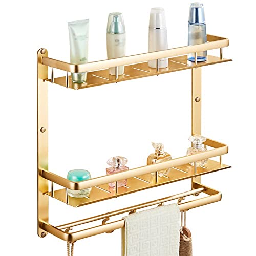 Rack solution de stockage double niveau avec porte-serviette pour douche - 3