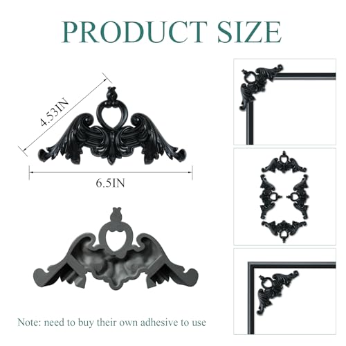 10 Feet Peel and Stick Chair Rail Panel Molding Decoration, Flexible Self-Adhesive DIY Wall Decor, Wall Plating for Home Decoration (Black Corner) by Yefanxi - Image 2