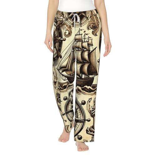 Pantalon de pyjama en polaire femme à motifs de gouvernail