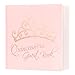 Calculs Polaroid Quinceanera Guest Book 8.5" Square 15th Birthday Guest Registry Books, Pink Cover, Rose Gold Foil Stamping, Blank White Pages