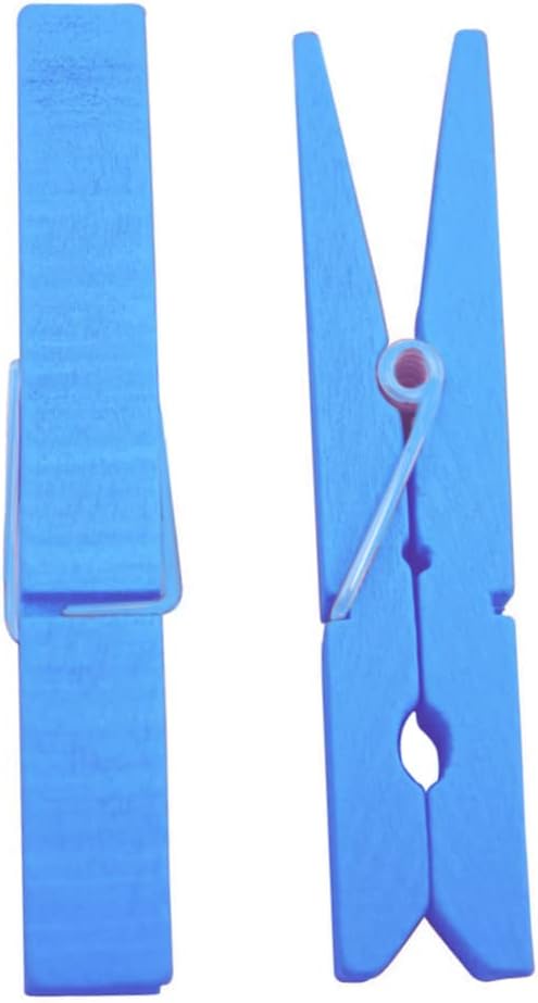 Sky Blue Wooden Clothespins 30 Pack 2.91 Inch Clothes Pegs for Laundry Hanging Quilts Duvet Covers Windproof Household Use