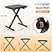 CAHAYA Keyboard Stand and Bench Set: 13~39 Inch Wide Adjustable Height Heavy Duty Portable Piano Stand and Bench with Locking Straps Double-X 7-Level Adjustable for 61 76 88 Key Keyboards