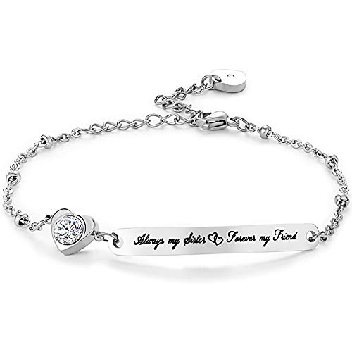 Gleamart Immer Meine Schwester für Immer Mein Freund Inspirierendes Armband Verstellbares Armreifgeschenk für Frauen 01 Cover