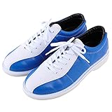 ZHENSI Bowlingschuhe Für Herren Und Damen Leichter Leder-Anti-Rutsch-Puffer Für Kinder Und Erwachsene,Blau,43 EU