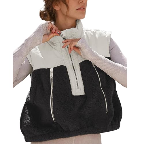 トップス Balmain no sleeves zip up foodie vest Hixiaohe Womens Oversized Casual Zip Up Fleece Vest Lightweight