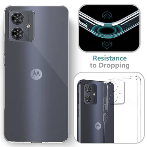 Image of Fashionury Crystal Clear Case for Motorola G54 5G | Yellowing Resistance | Transparent TPU Silicone | Raised Camera Lips | Slim Transparent Cover