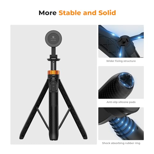 Image of K&F CONCEPT 63'' Magnetic Selfie Stick Tripod | Lightweight, Wireless Remote, Compatible with iPhone 17 Pro Max /16 /15 /14 /13 /12 Series and All Phones, MS19