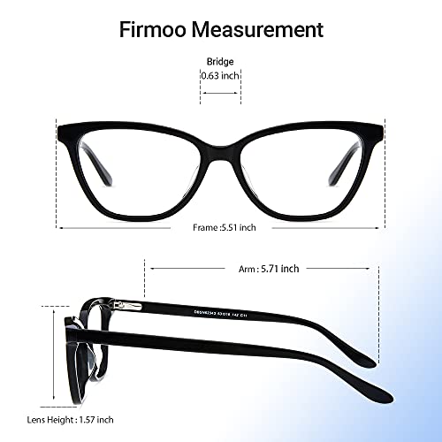 Firmoo Blue Light Blocking Glasses Vintage Cat Eye Computer Reading Glasses (Black Frame,2.50)