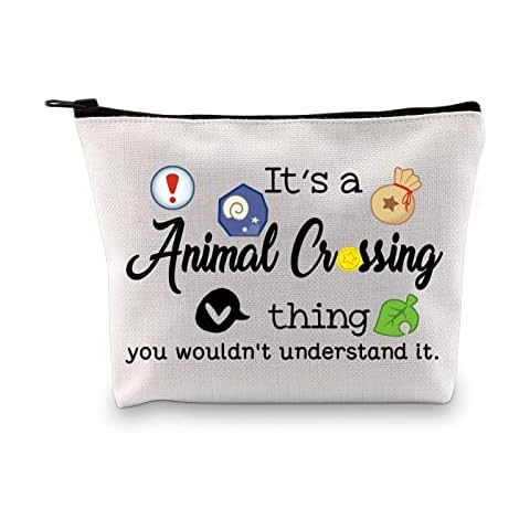 Video Game Inspired Makeup Bag Gift Game Lover Zipper Storage Bag for Gamer, It's a Crossing Thing, M Cover