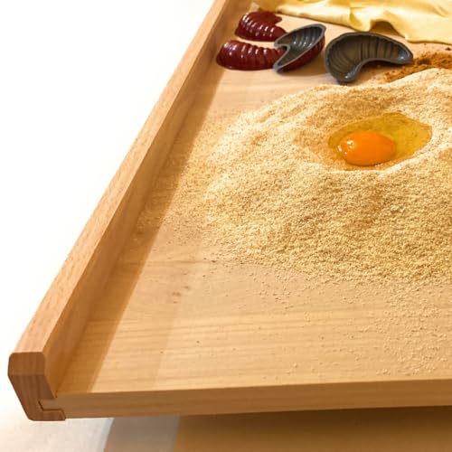 CULIMI Spianatoia per impastare in Legno con bordi - 70 x 50 cm Piano di Lavoro Cucina Tavola impastatrice in faggio per pizza impasto del pane per pasta fresca