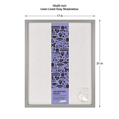 Image of MCS Linen Lined Shadow Box Frame, 12 x 12 Inch, Gray