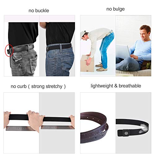 Image of XZQTIVE No Buckle Invisible Elastic Stretch Belt for Men /Women Fits waist 24-50in Father Day Gift