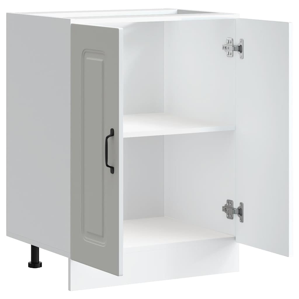Kalmar biała szafka pod zlewozmywak z materiału drewnopochodnego, 60 x 46 x 81,5 cm, z regulowanymi nóżkami, dużo miejsca do przechowywania, praktyczne drzwi i wytrzymała powierzchnia do