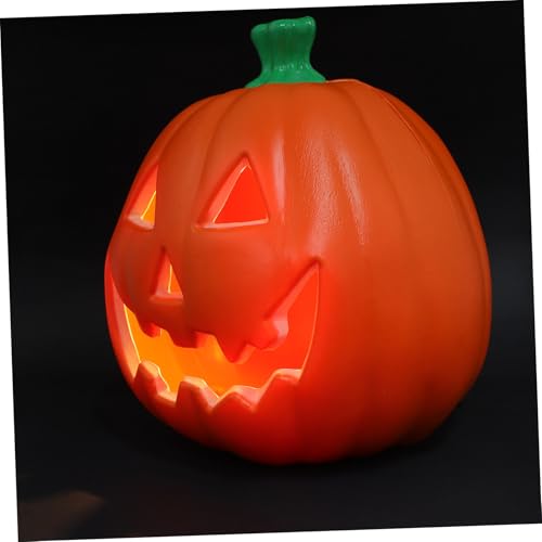 HOODANCOS Halloween Pumpkin Lantern Light Battery Operated Costume Lantern for Indoor Outdoor Use Bright LED Pumpkin Ornament for Spooky Home Decorations Plastic Statue