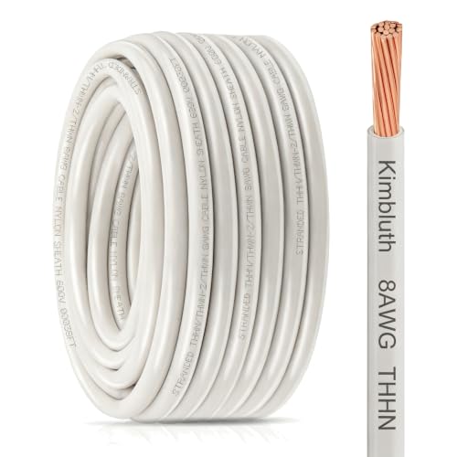 THHN Wire 8 Gauge 200 FT Stranded Copper Wire, White