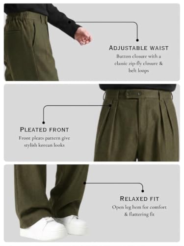 Image of Linen Pants for man | Relaxed Fit Korean Pants | Gurkha Trouser | Lower for Men | Elastic Waist Bottom wear | Straight Fit Casual Trousers | Formal Pant for Office & Wedding