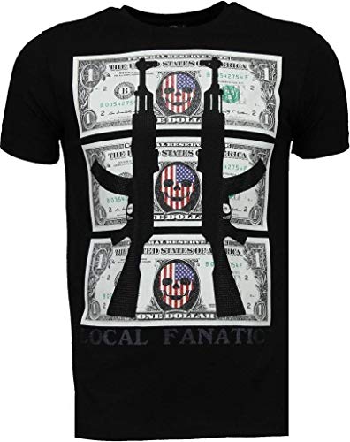 Local Fanatic Camisetas – AK- Dollar Rhinestone Camisetas Personalizadas – Negro